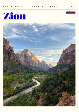 Zion National Park Travel Art Poster