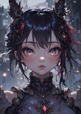 Anime Girl with Ornate Headpiece