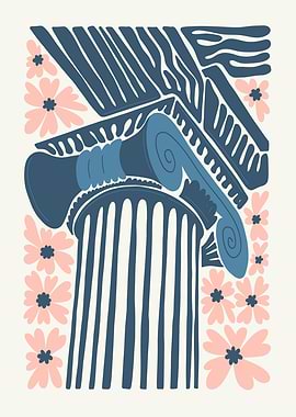 Floral Column Art Print