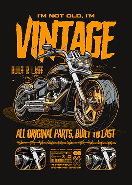 Vintage Motorcycle Chopper Poster