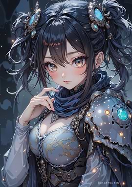 Anime Girl with Blue Eyes