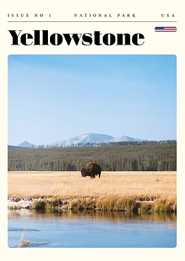 Yellowstone National Park Travel Art Poster