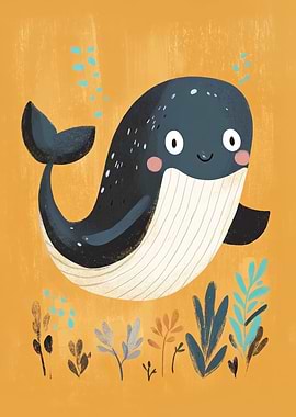 Cute Whale Illustration