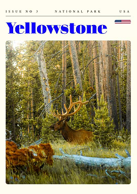 Yellowstone National Park Travel Art Poster
