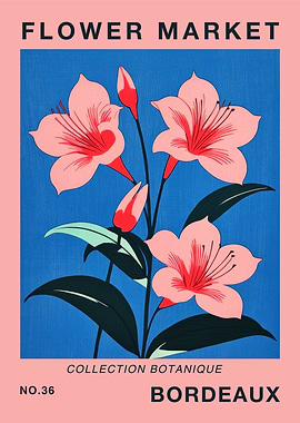 Bordeaux Flower Market Poster