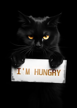 Hungry Black Cat
