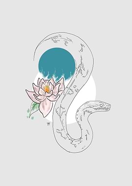 Snake and Lotus Flower