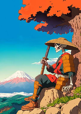 Samurai Skeleton Mountain View