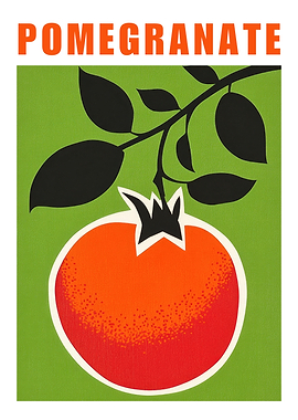 Pomegranate Retro Art Print