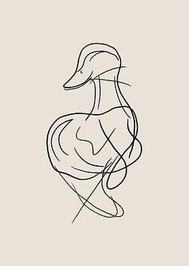 Duck Line Art