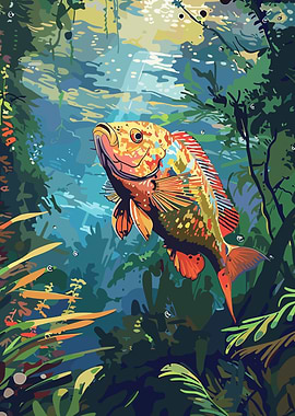 Colorful Fish in Underwater Scene