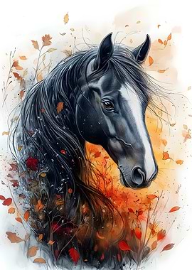 Black Horse Portrait