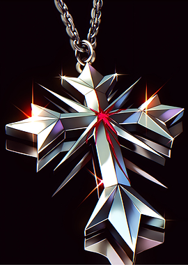 Metallic Cross Necklace