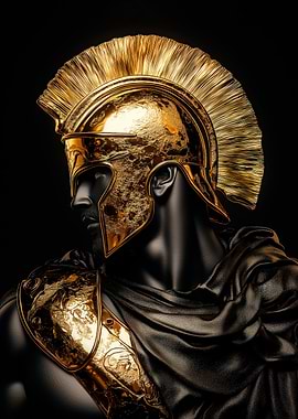 Golden Spartan Helmet