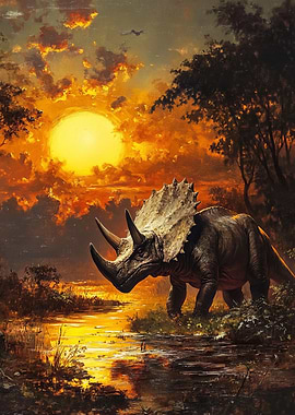 Dinosaur Sunset