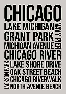 Chicago Word Art Typography