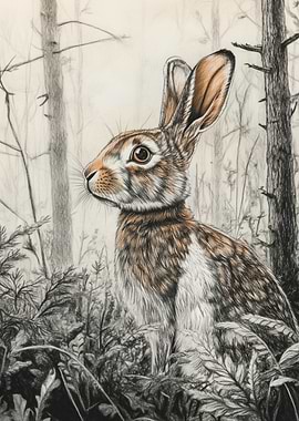 Rabbit in the Woods