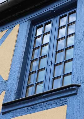 Blue Window with Many Panes