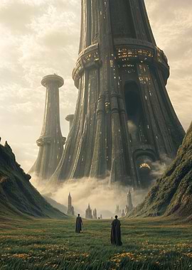 Giant Towers in a Fantasy Landscape