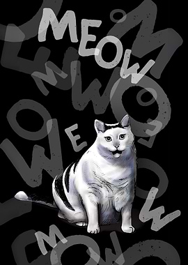 Meow Cat Illustration