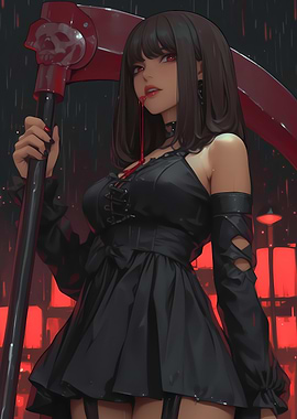 Dark Anime Girl with Scythe Gaming