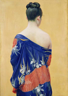 Kimono with Iris Pattern by Okada Saburosuke