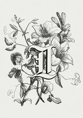 Floral Letter I