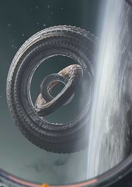 Space Station Orbiting Earth