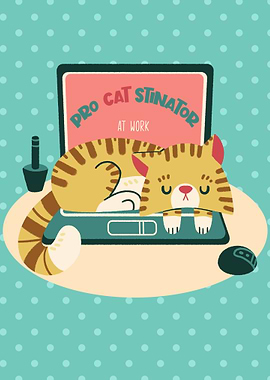 procrastinator cat at work