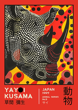 Yayoi Kusama Rhino No.4 Exhibition Poster