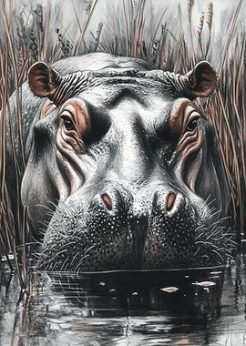 Hippopotamus Portrait