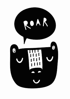 Cute Bear Roar Illustration