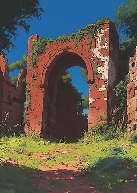 Ruined Red Stone Archway
