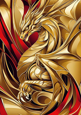 Golden Dragon Illustration