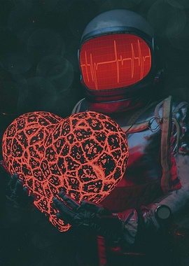 Astronaut Holding Heart