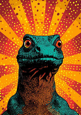 Lizard Pop Art | Vibrant Reptile Portrait
