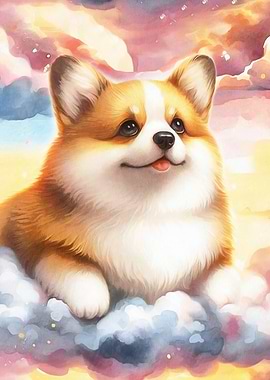 Corgi in the Clouds