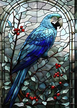 Stained Glass Parrot