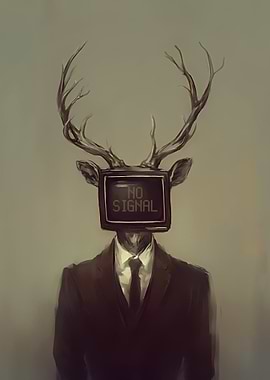 Deer with TV Head Weirdcore