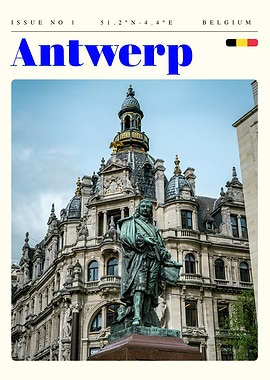 Antwerp Belgium Travel Art Poster