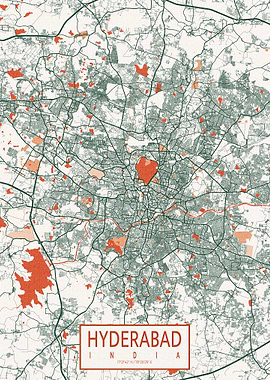 Hyderabad City Map India Bohemian
