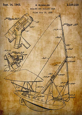 1943 Sailing amp Sailing Gear Patent shet 3