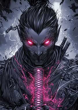 Dark Ninja with glowing katana