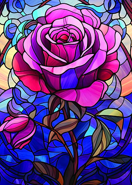 Stained Glass Rose
