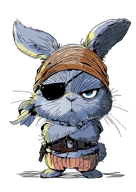 Pirate Bunny Illustration