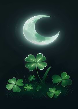 Crescent Moon and Clover