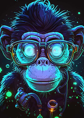 Cool Monkey with Glasses