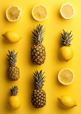 Pineapple and Lemon Still Life