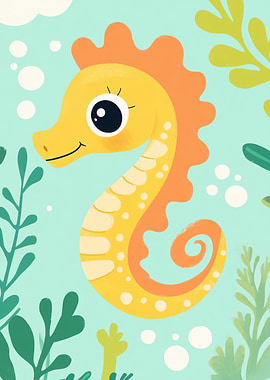 Cute Seahorse Illustration