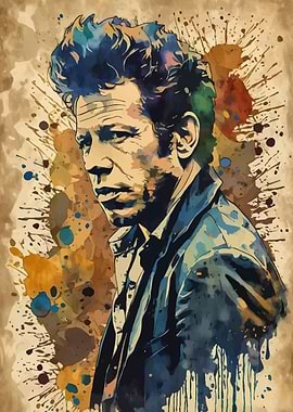 Tom Waits Watercolor Portrait